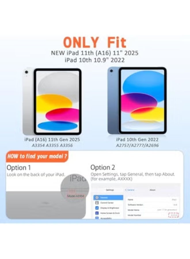 جهاز iPad الجديد حماية الأطفال (A16) الجيل الحادي عشر 11 بوصة 2025, iPad الجيل العاشر 10.9 2022 شاشة مضادة للصدمات مضادة لمجموعة حماية مقبض خفيف i Pad 10/11 Gen, الأزرق - Image 3